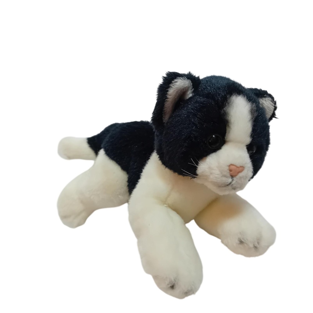 VTG 90s Y2K Russ Berrie Yomiko Classic Calico Tuxedo Cat Realistic Plushie 25317